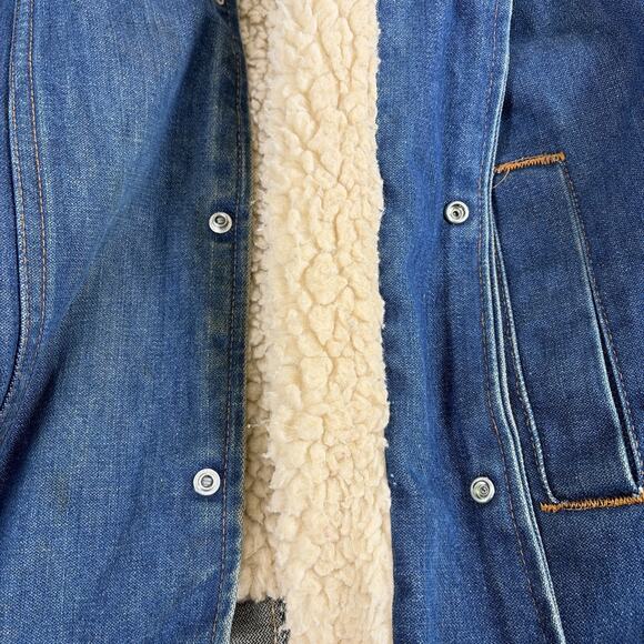 Vintage Wrangler Wrange Coat Denim Corduroy Sherpa Jacket Men’s Sz XXL 74254NV - Picture 14 of 15